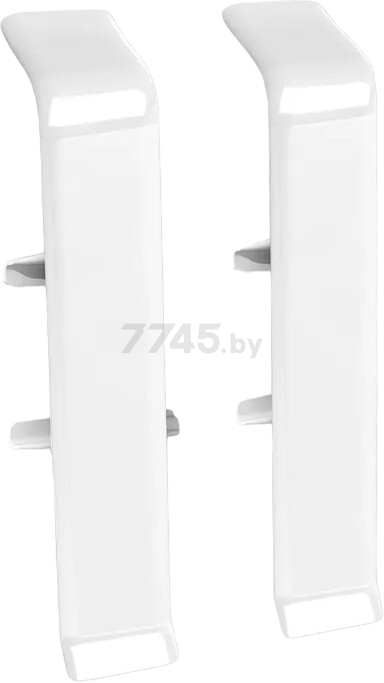 Соединитель для плинтуса IDEAL Деконика 70 мм 001-G Белый глянцевый 2 штуки (Д-П70-С-Ф2 001-0 БЕЛ)