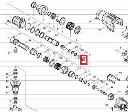 Кольцо резиновое для перфоратора MAKITA HR3541FC (424110-3)