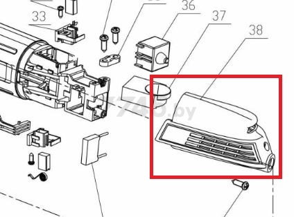 Крышка корпуса для болгарки WORTEX AG1213-4 (929-2-38)