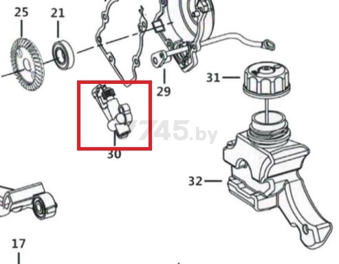 Насос масляный для пилы цепной WORTEX CEC2518 (YN-7119-30)