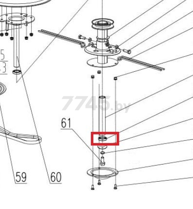 Подшипник головки косильной для газонокосилки ECO LG-820 (624012)