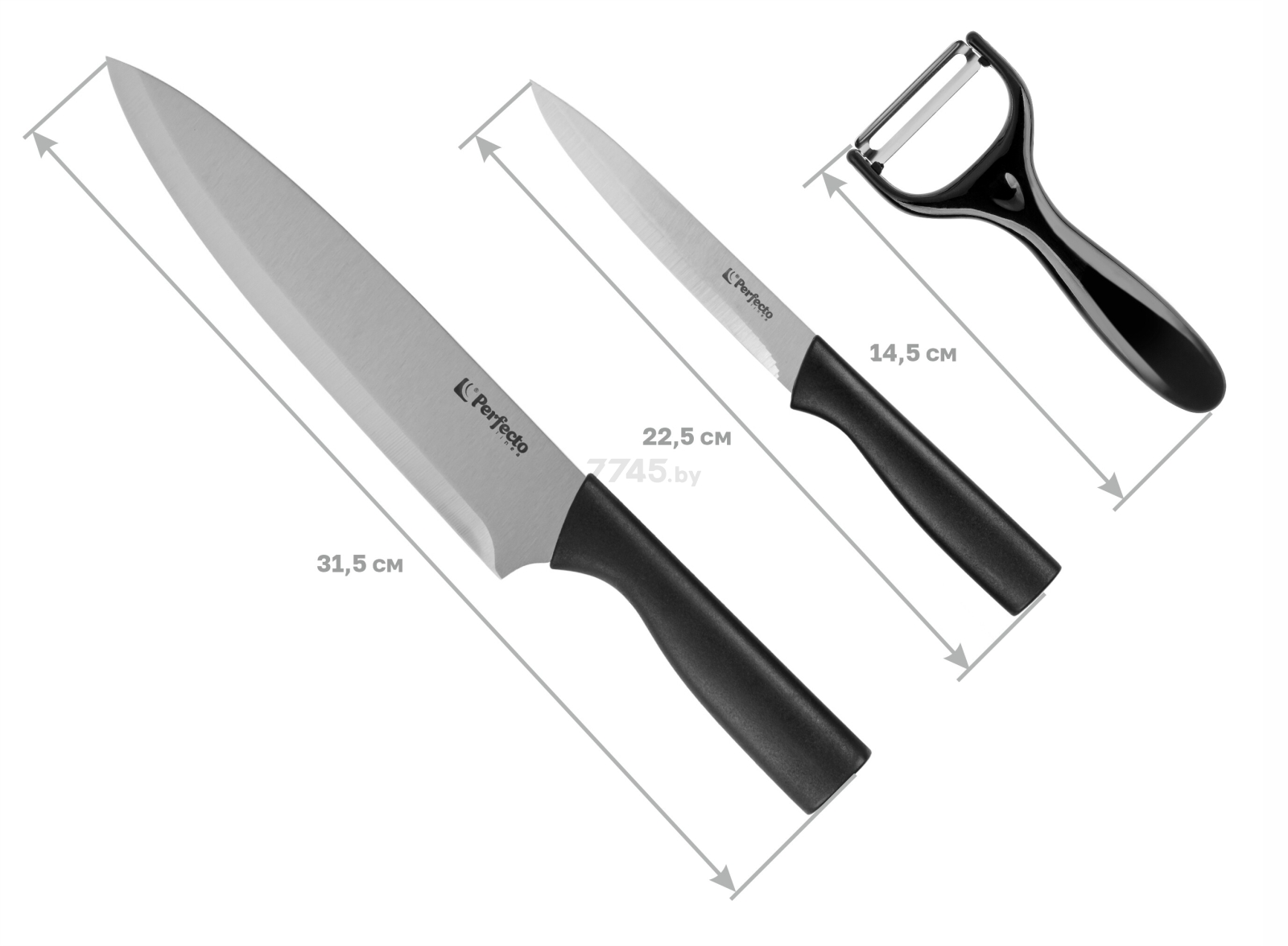 Набор ножей PERFECTO LINEA Handy 3 предмета (21-162301) - Фото 3