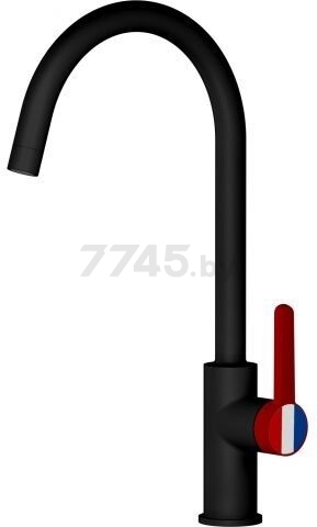 Смеситель для кухни (Lt) D35, серия Rose черный + красный, A-Five (А5-1024)