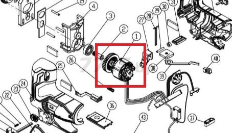 Двигатель в сборе для пилы лобзиковой WORTEX CJS1330 (CJS1330-01+02)