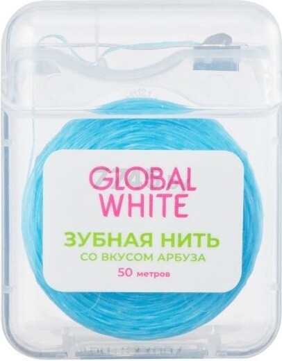 Зубная нить GLOBAL WHITE со вкусом арбуза 50 м - Фото 3