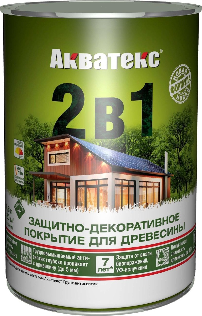 Защитно-декоративный состав РОГНЕДА Акватекс 2 в 1 дуб 0,8 л