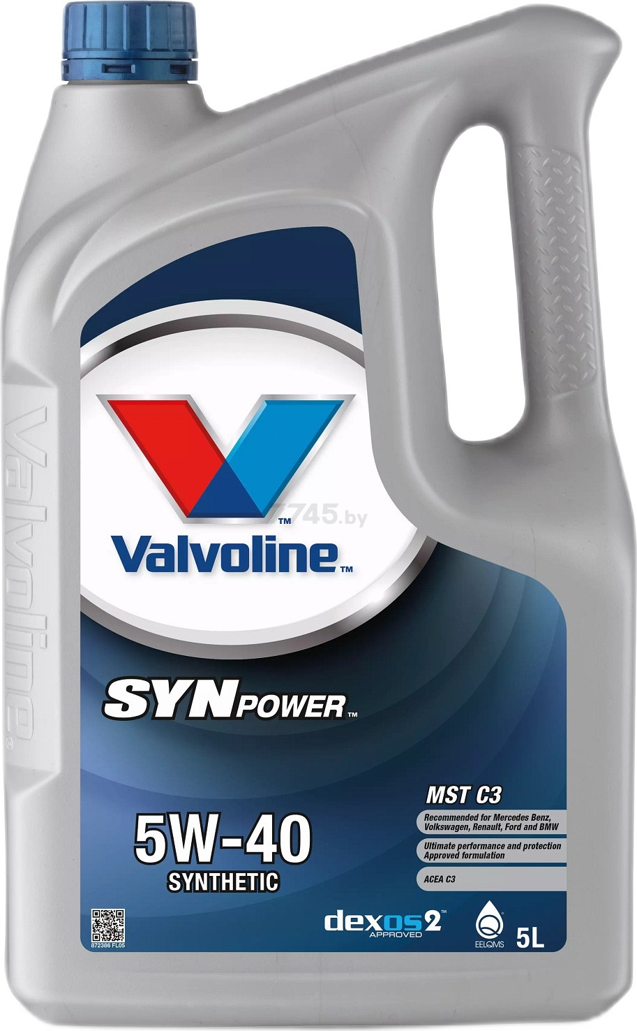 Моторное масло 5W40 синтетическое VALVOLINE SynPower MST C3 5 л (872386)