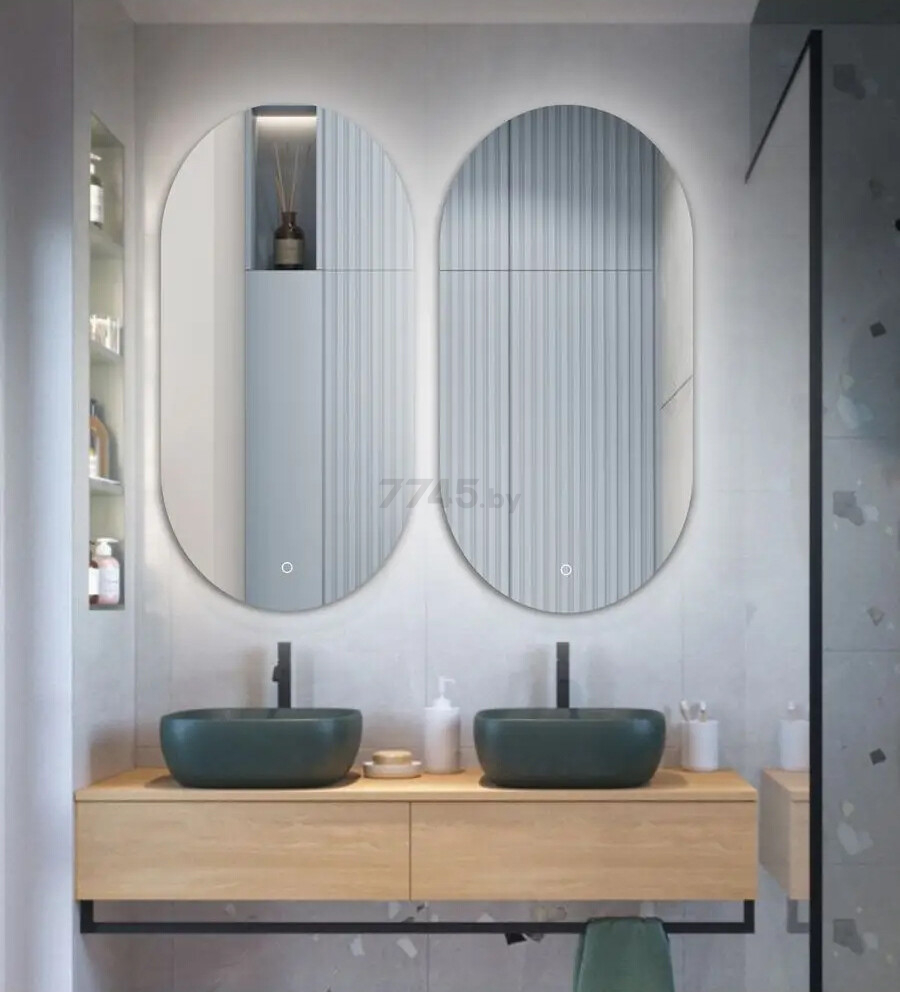 Зеркало для ванной с подсветкой EMZE LED Oval 500х1000 (LED.50.100.4K) - Фото 9