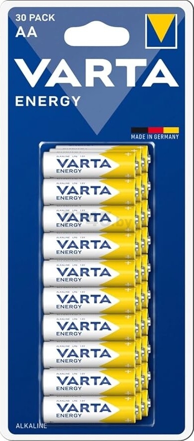 Батарейка AA VARTA ENERGY 1,5 V алкалиновая 30 штук