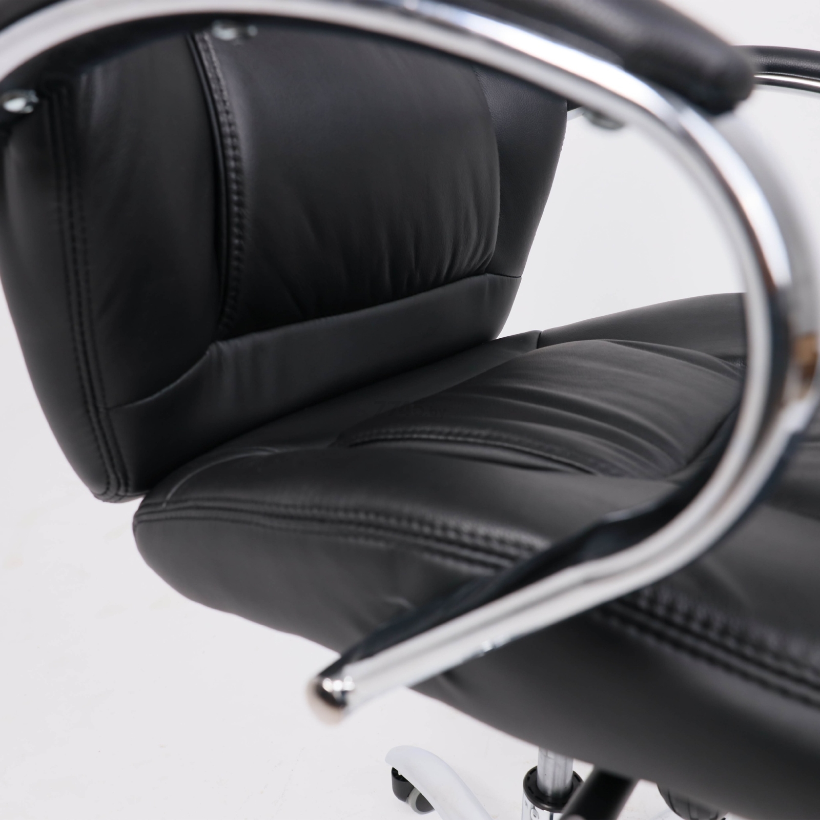 Кресло компьютерное AKSHOME Crocus натуральная кожа черный (104293) - Фото 11