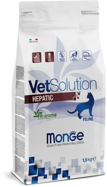 Сухой корм для кошек MONGE VetSolution Cat Hepatic при заболеваниях печени 1,5 кг (70081689)