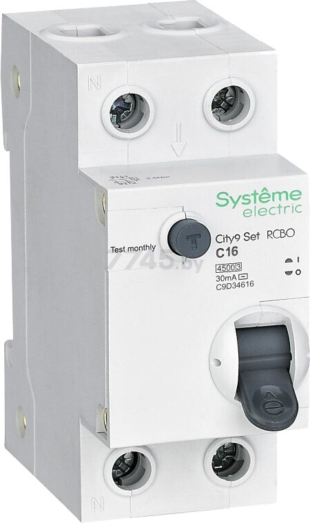 Дифавтомат SYSTEME ELECTRIC City9 Set 1P+N C 16А тип AC 30мА (C9D34616)