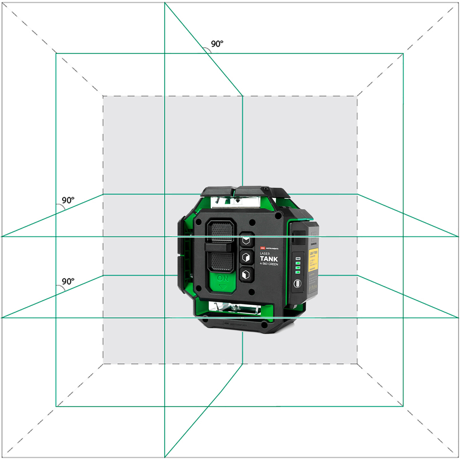Уровень лазерный ADA INSTRUMENTS LaserTANK 4-360 Green Basic Edition (A00631) - Фото 3