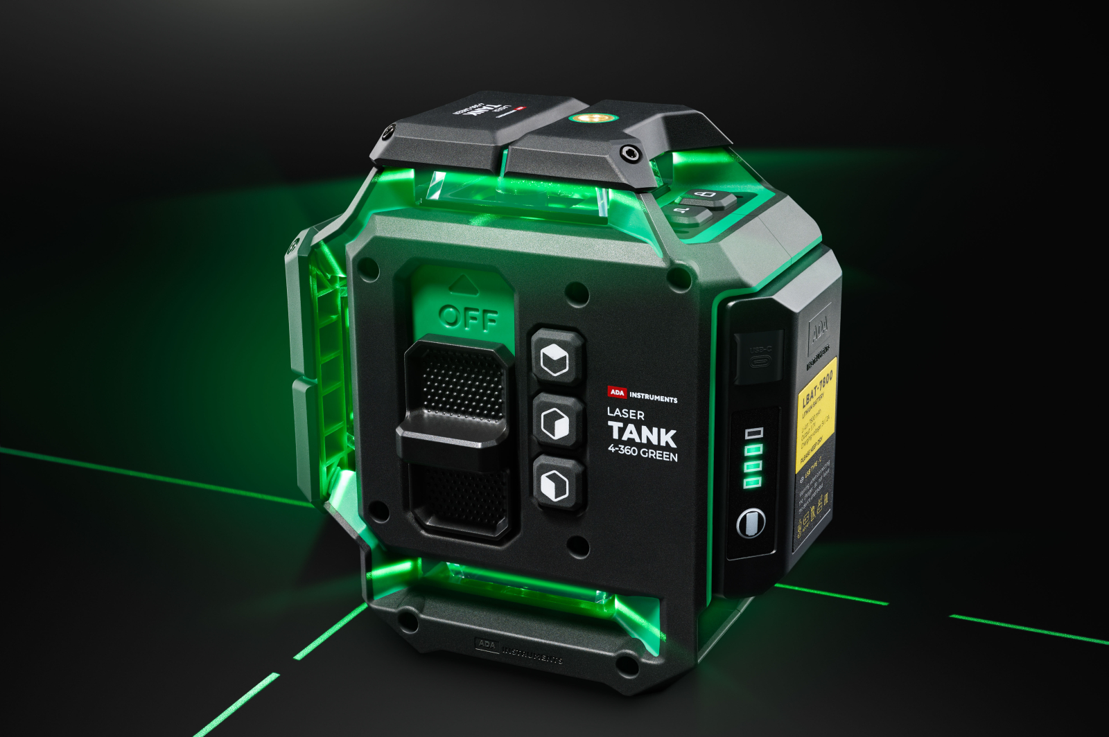 Уровень лазерный ADA INSTRUMENTS LaserTANK 4-360 Green Basic Edition (A00631) - Фото 28