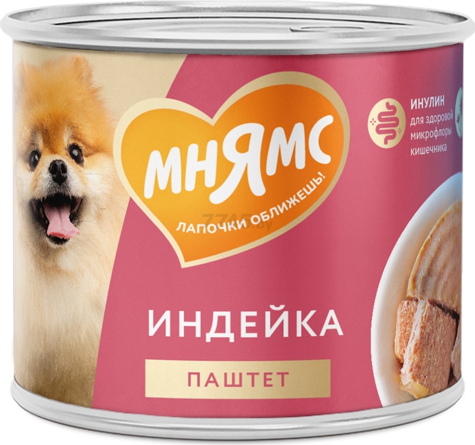 Влажный корм для собак МНЯМС Комфортное пищеварение индейка паштет консервы 200 г (705083)
