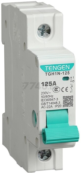 Выключатель нагрузки TENGEN TGH1N-125 1P 32A (TEN340003)