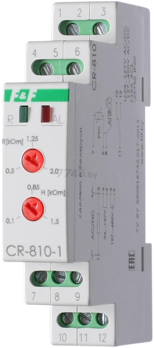 Реле защиты электродвигателей ЕВРОАВТОМАТИКА CR-810-1 (EA05.002.002)