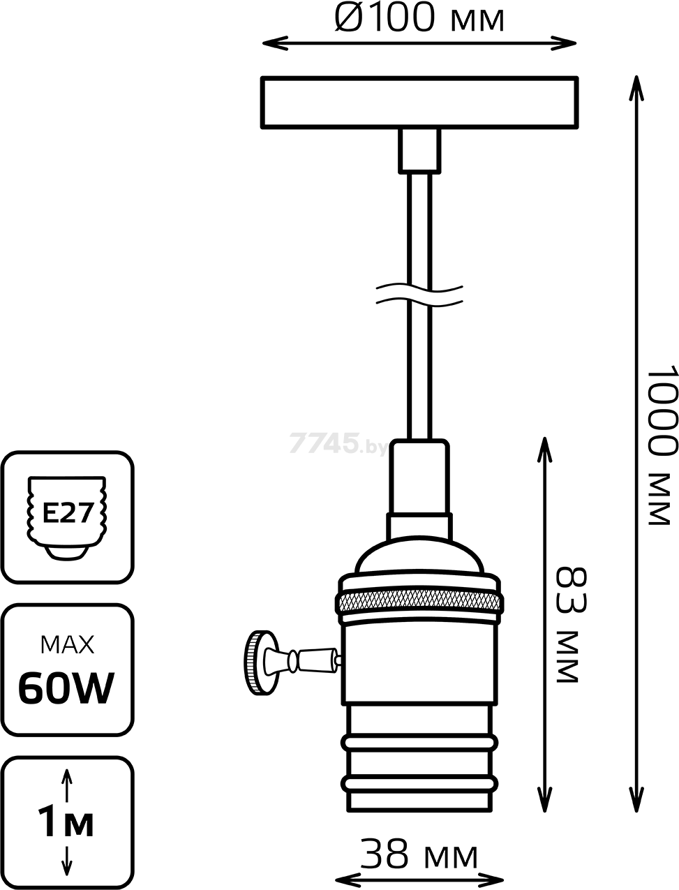 Светильник подвесной GAUSS Decor бронзовый (PL042) - Фото 7