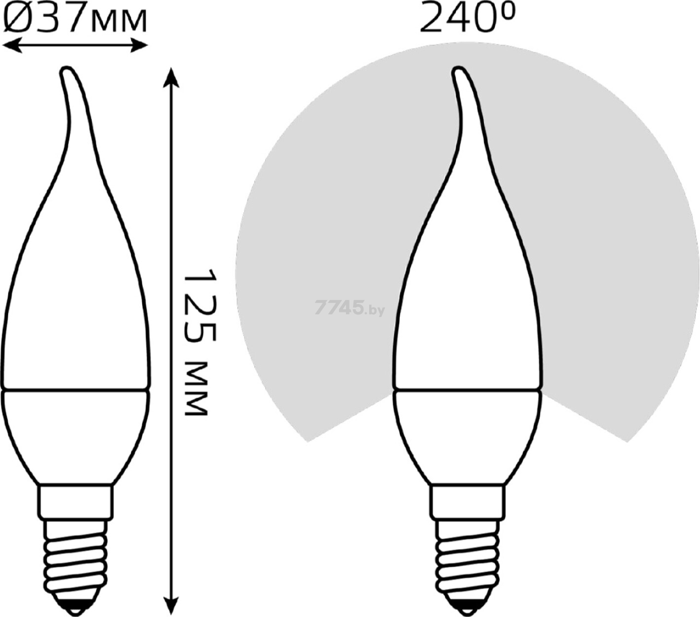 Лампа светодиодная E14 GAUSS Tailed 6,5 Вт 3000K (104101107) - Фото 6