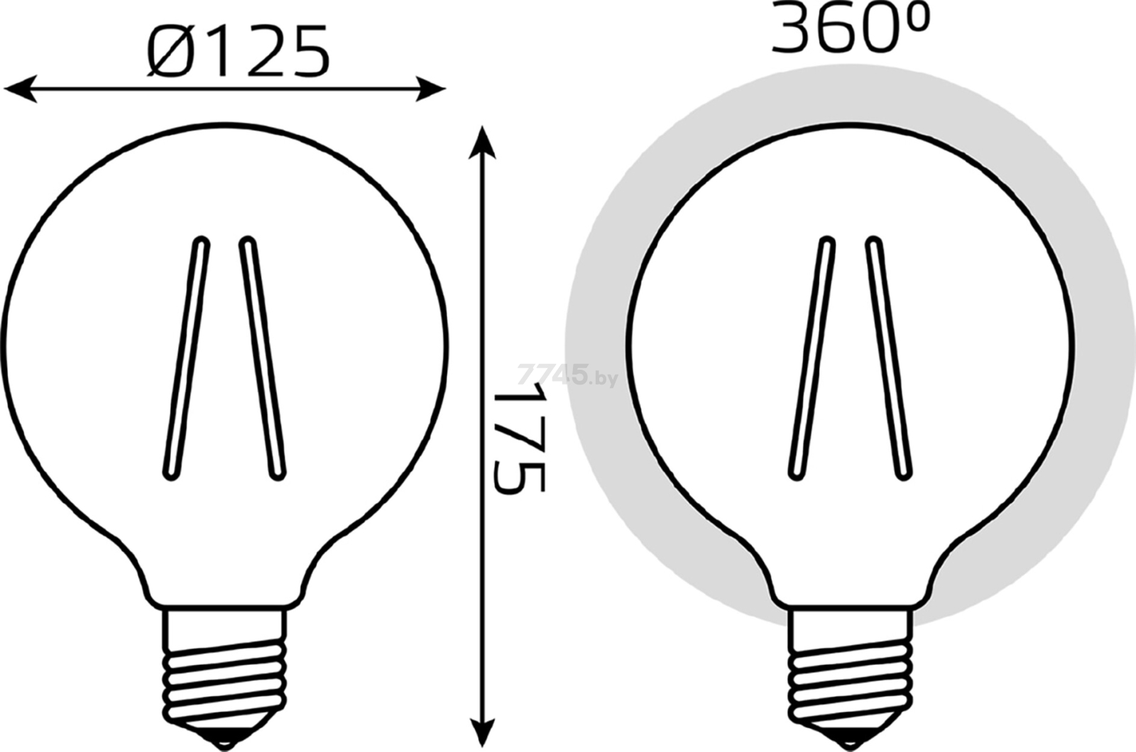 Лампа светодиодная филаментная Е27 GAUSS 10 Вт 2400К golden диммируемая (158802010-D) - Фото 5