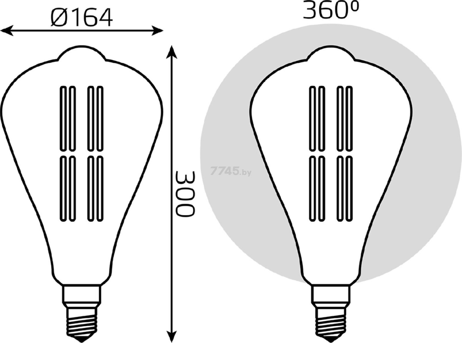 Лампа светодиодная филаментная Е27 GAUSS 6 Вт 2700К golden straight (157802118) - Фото 5