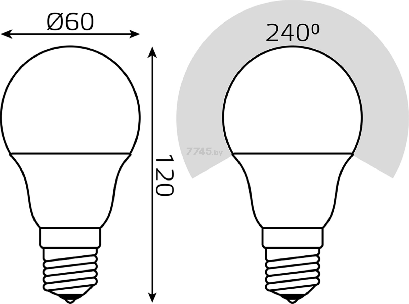 Лампа светодиодная E27 GAUSS 10 Вт 2700K/4100K CTC (102502110-T) - Фото 6