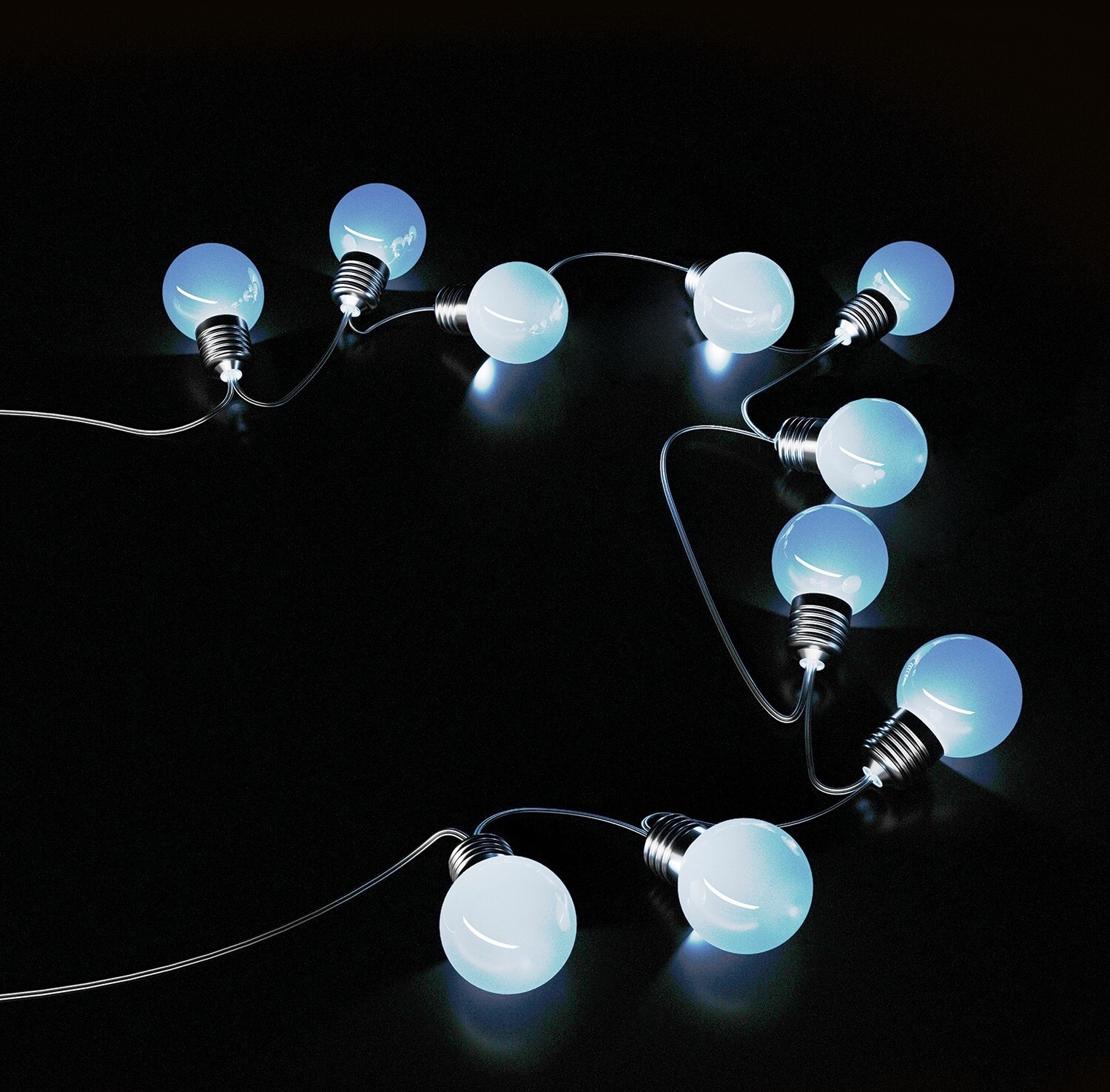 Гирлянда новогодняя светодиодная уличная на солнечной батарее GAUSS Большие Шары 10 LED ламп 3,8 м белый холодный (GS033) - Фото 2