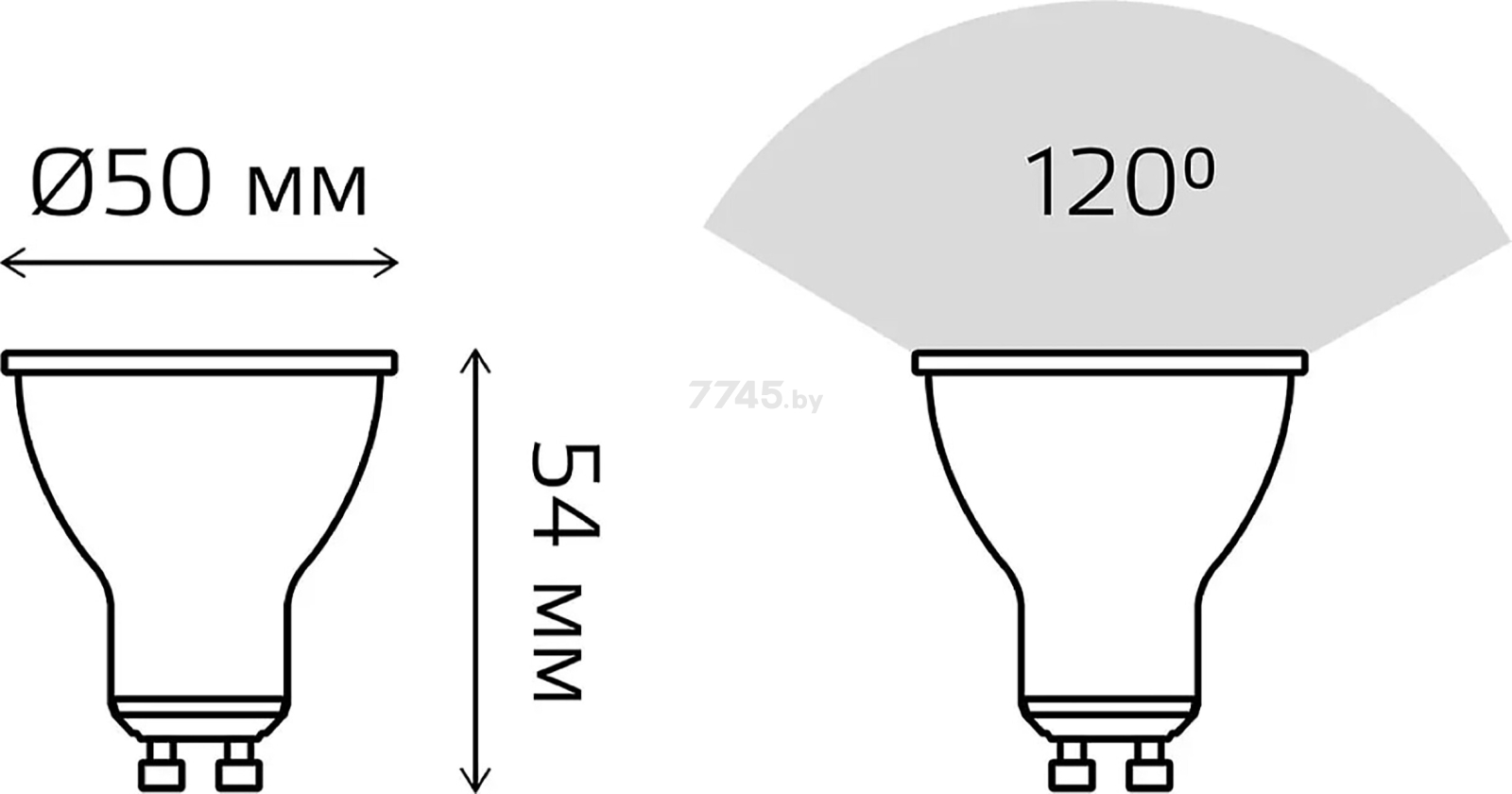 Лампа светодиодная GU10 GAUSS 5 Вт 2700К/3000K (101506105) - Фото 6