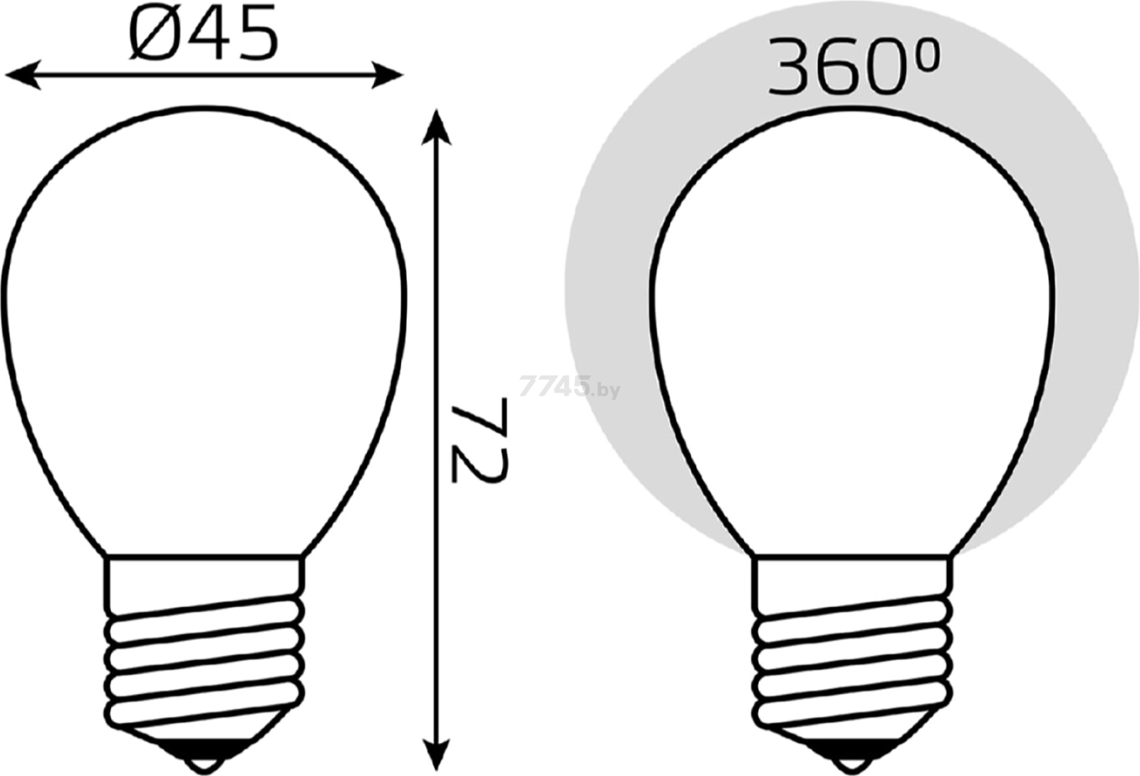 Лампа светодиодная филаментная E27 GAUSS Globe 5 Вт 4100K opal/milky (105202205) - Фото 6