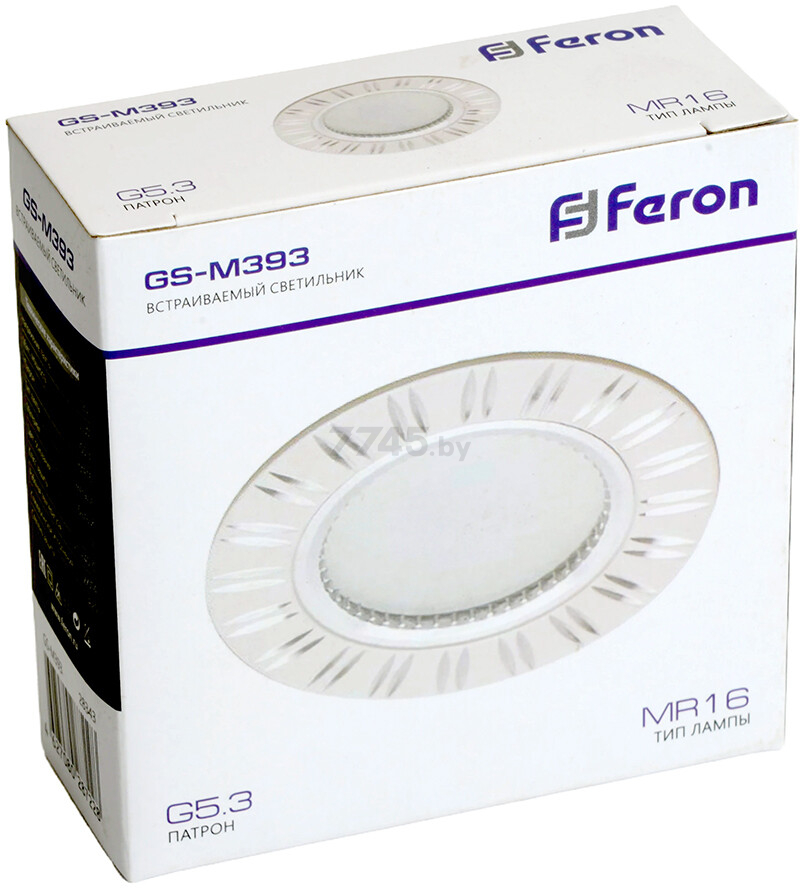 Светильник точечный встраиваемый FERON GS-M393 MR16 белый, хром (28343) - Фото 8