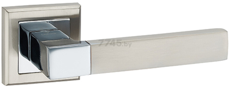 Ручка дверная на розетке LOCKIT Бари AL E7 SN/PC матовый никель/хром