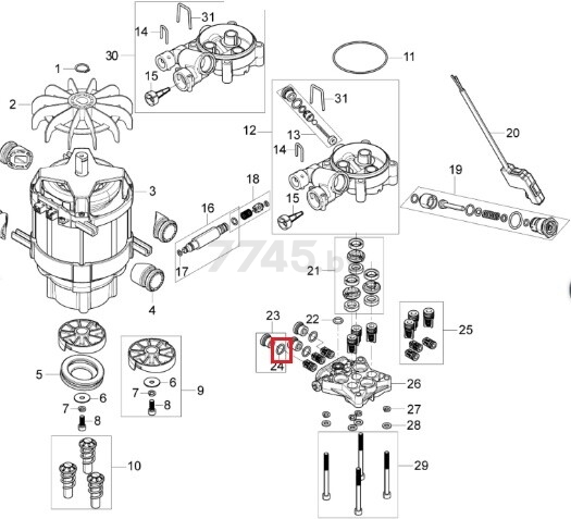 Кольцо пробки резьбовой для мойки высокого давления NILFISK-ALTO С 120.3/130.1 (127440085) - Фото 2