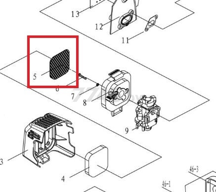 Фильтр воздушный элемент сетка металлическая для триммера/мотокосы GUNTER MSG-190 (05.02.0470)