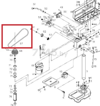 Ремень клиновой для сверлильного станка ТРУДМАШ СВС-1340 (ZJ4113A-67)
