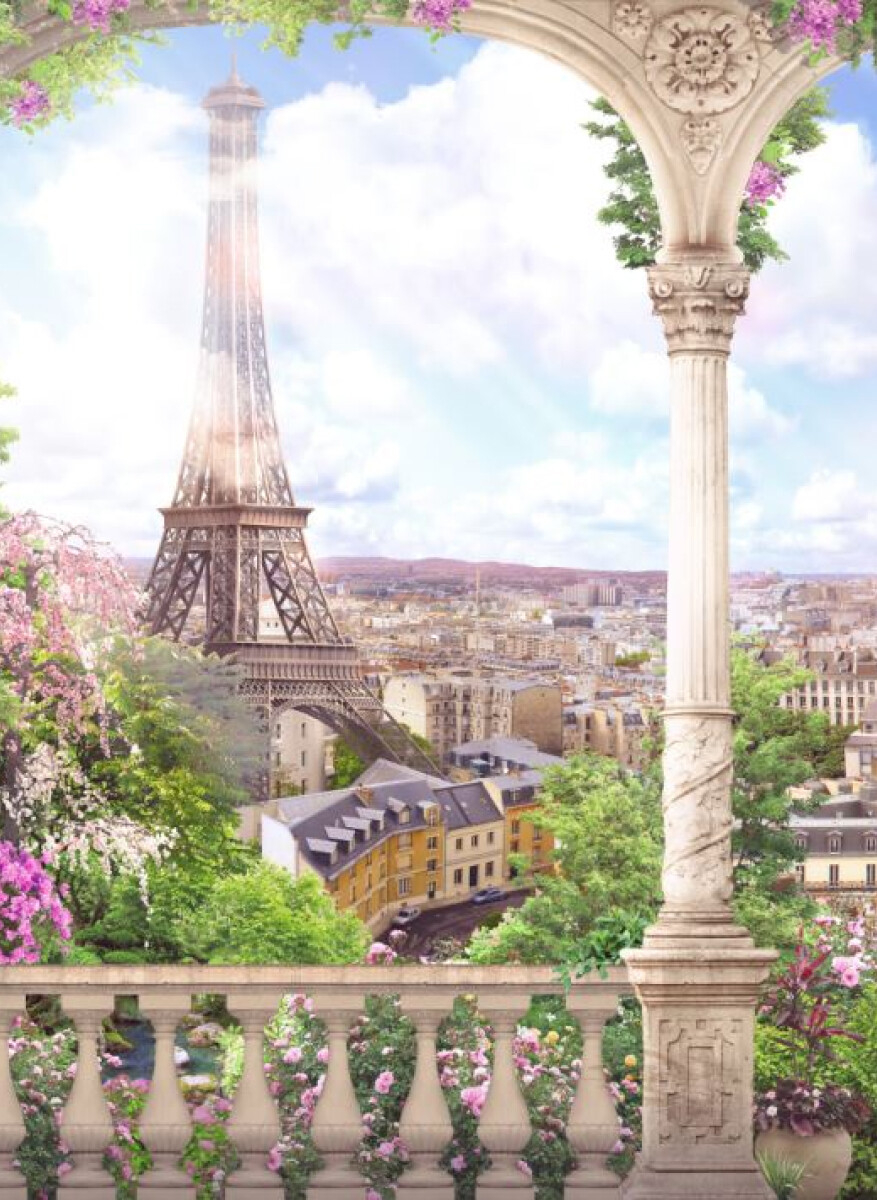 Фотообои флизелиновые ФАБРИКА ФРЕСОК Фреска вид с балкона на Париж 500x270 см (655270) - Фото 2