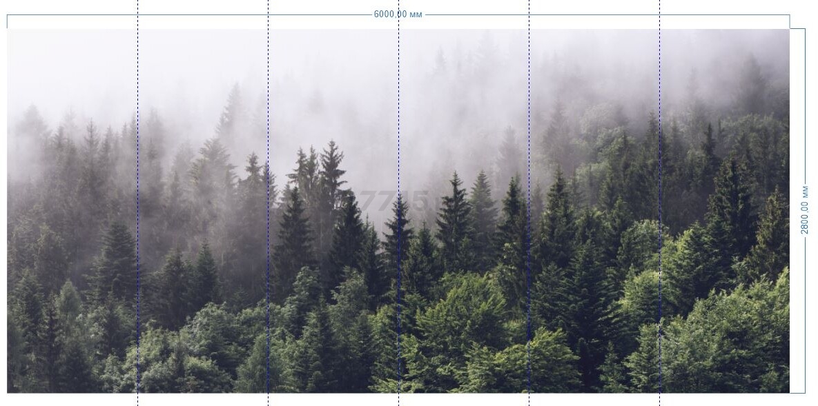 Фотообои флизелиновые ФАБРИКА ФРЕСОК Туманный лес 600x280 см (196280) - Фото 7