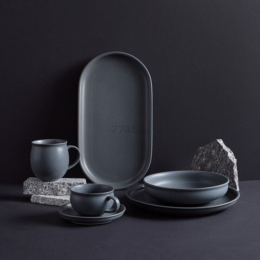 Блюдо керамическое овальное IVLEV CHEF Нео серый 36,5х19,5х2,5 см (816-317) - Фото 7