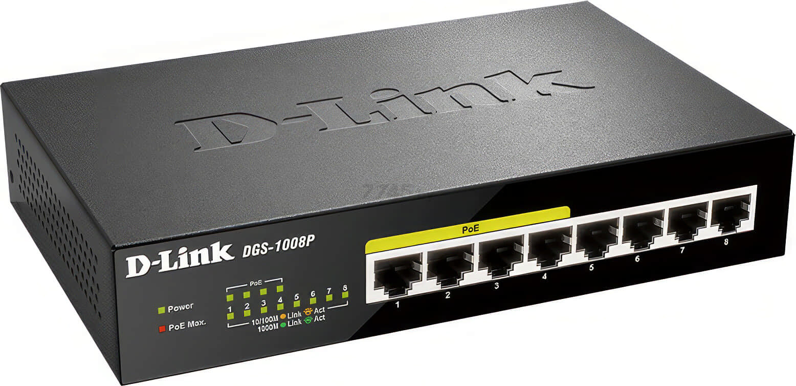 Коммутатор D-LINK DGS-1008P/E1A - Фото 2