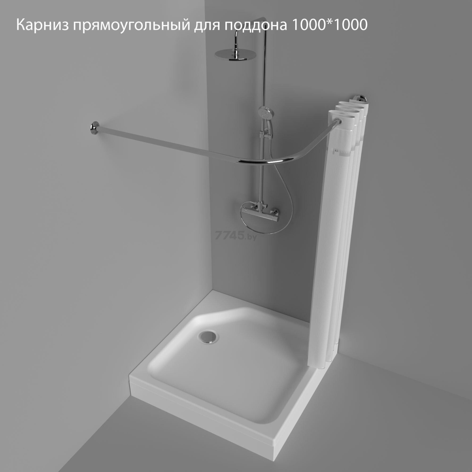Карниз для ванной TRITON 100х100 см (Щ0000053302) - Фото 2