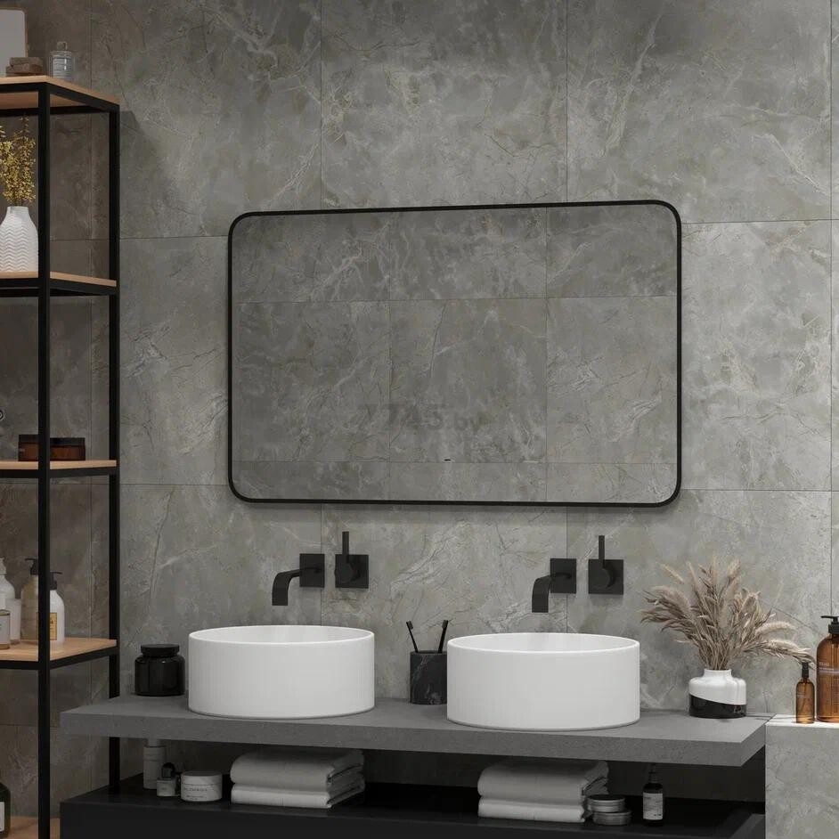 Зеркало для ванной с подсветкой КОНТИНЕНТ Torry Black LED 1000x700 (ЗЛП1528) - Фото 9