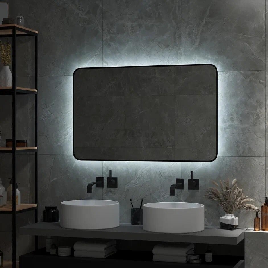 Зеркало для ванной с подсветкой КОНТИНЕНТ Torry Black LED 1000x700 (ЗЛП1528) - Фото 11