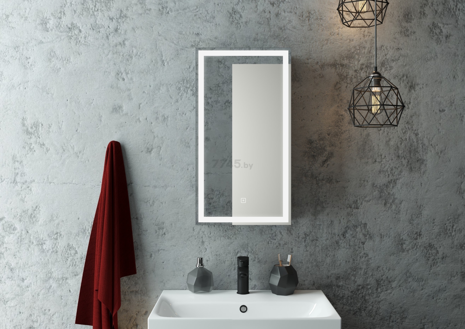 Шкаф с зеркалом для ванной КОНТИНЕНТ Mirror Box LED 35 правый (МВК054) - Фото 9