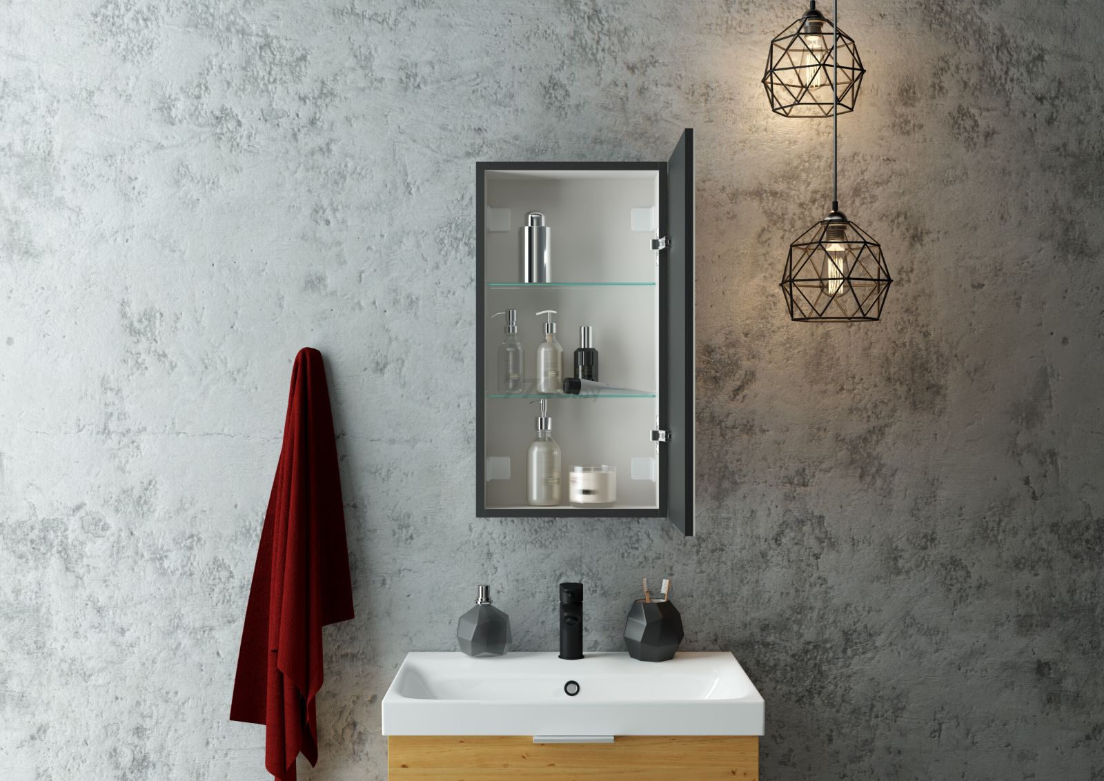 Шкаф с зеркалом для ванной КОНТИНЕНТ Mirror Box LED 35 правый (МВК054) - Фото 8
