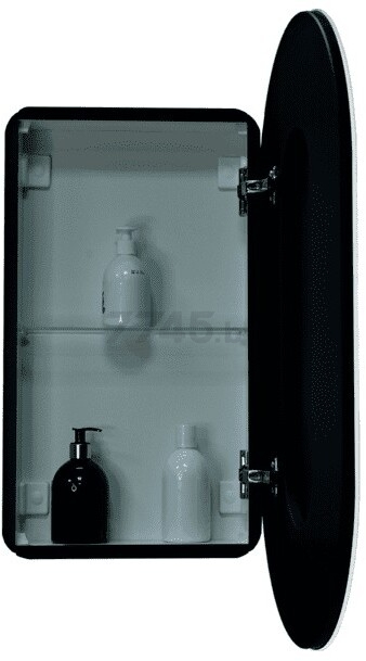 Шкаф с зеркалом для ванной КОНТИНЕНТ Elmage Black LED 45 (МВК049) - Фото 2