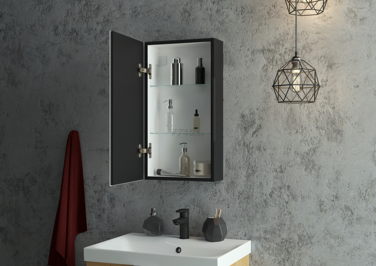 Шкаф с зеркалом для ванной КОНТИНЕНТ Mirror Box LED 35 левый (МВК063) - Фото 9