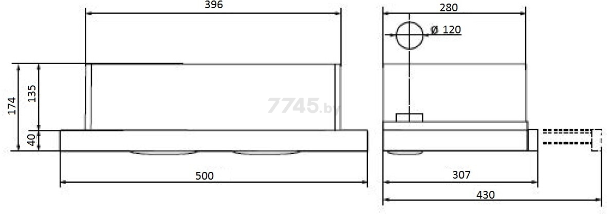 Вытяжка встраиваемая WEISSGAUFF TEL 500 EB (TEL500EB) - Фото 8