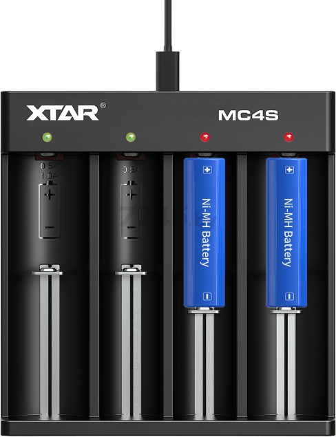 Зарядное устройство для аккумуляторов XTAR MC4S с USB кабелем