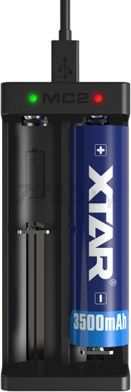 Зарядное устройство для аккумуляторов XTAR MC2 с USB кабелем