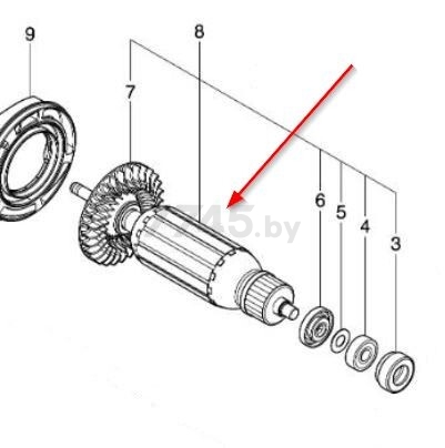 Ротор для шлифмашины угловой MAKITA GA4550R (518359-6)