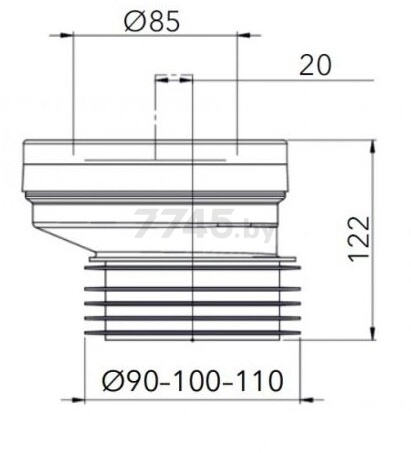 Манжета для унитаза эксцентриковая AV ENGINEERING 20 мм (AVE129151) - Фото 2